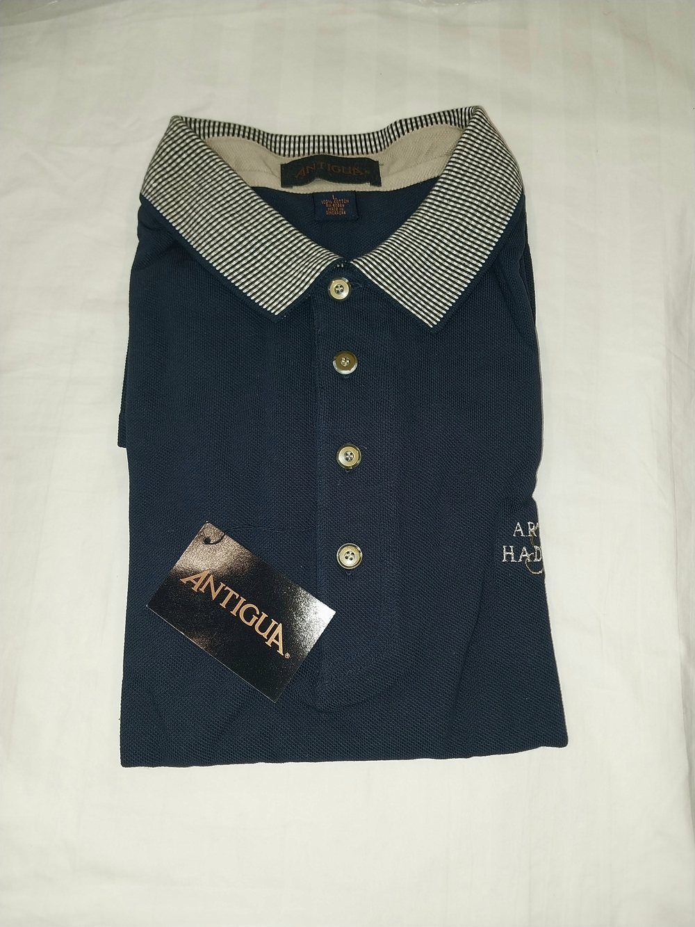 NWT/Packaging men's Antigua Navy short sleeve polo shirt size L